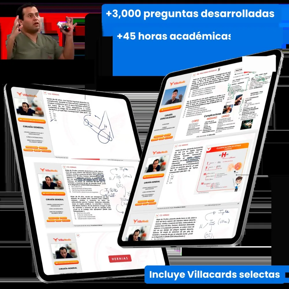 Más de 45 horas académicas y más de 3.000 preguntas desarrolladas, incluye Villacards