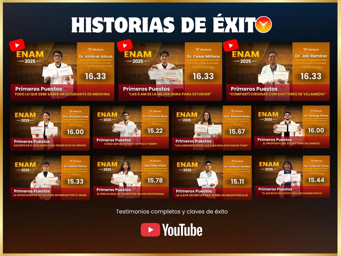 Primeros puestos ENAM 2025, testimonios de alumnos Villamedic