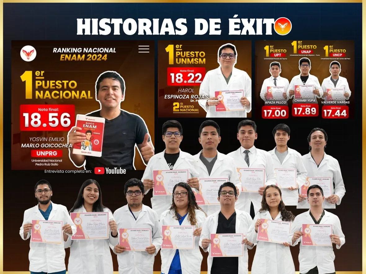 Historias de éxito: 1er puesto nacional ENAM 2024 con nota 18.56 y primeros puestos en UNMSM, UPT, UNAP y UNCP
